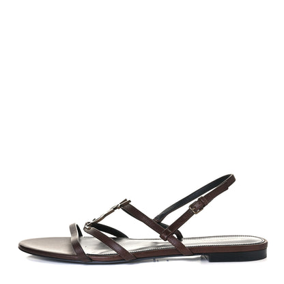 Saint Laurent Calfskin Cassandra Monogram Sandals 41 Moro 1 of 21