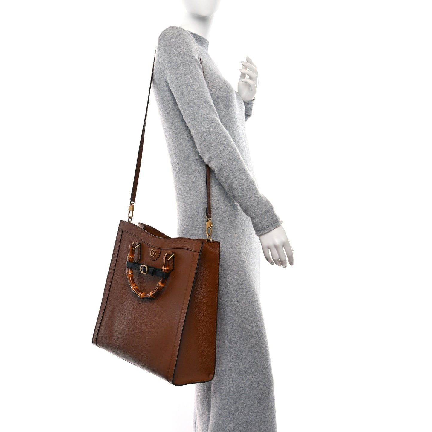 Wonka Grain Calfskin Large Diana Tote Bag Cuir Black