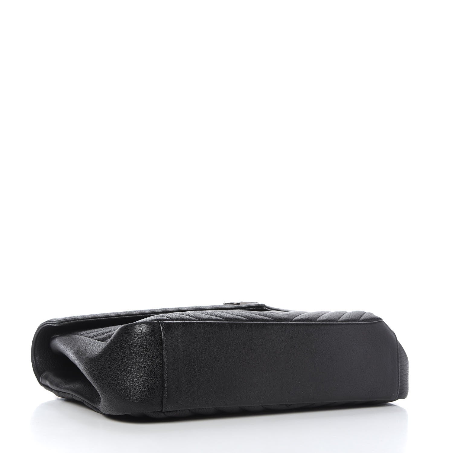 Saint Laurent Sheepskin Matelasse Chevron Monogram Large College Satchel Black 4 of 11