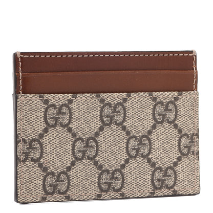 Gucci GG Supreme Monogram Calfskin Card Holder Beige Ebony Cuir 3 of 6