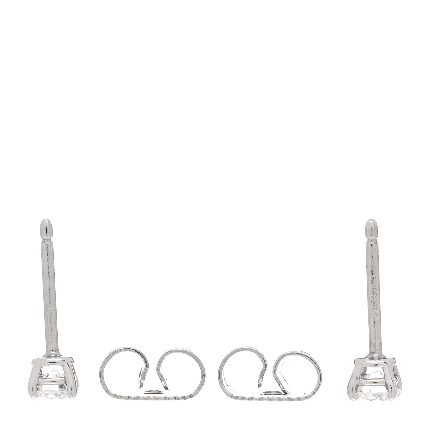Tiffany Platinum Diamond .30ctw Solitaire Earrings 3 of 5