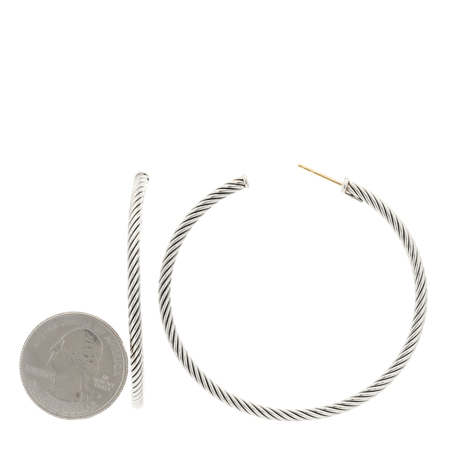 Sterling Silver Extra Large Cable Classics Hoop Earrings