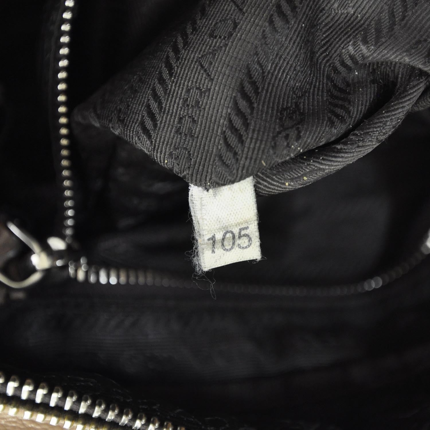 Prada Cervo Glace Zippers Shoulder Bag Ardesia Talco 7 of 7