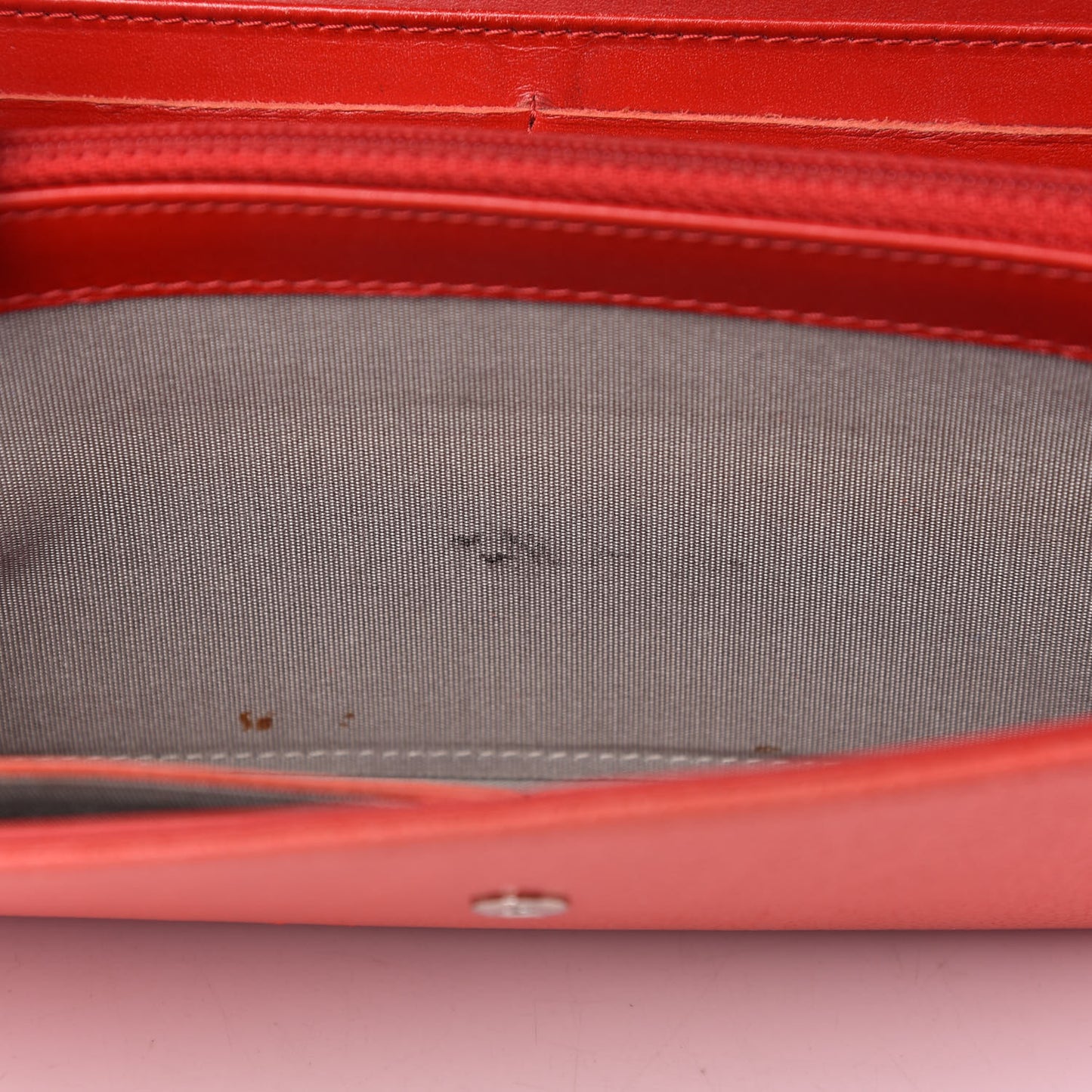 Caviar Timeless CC Large Gusset Flap Wallet Light Red