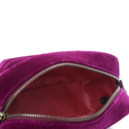 Gucci Velvet Matelasse Small GG Marmont Chain Shoulder Bag Fuchsia Violet Cyclamen 5 of 10