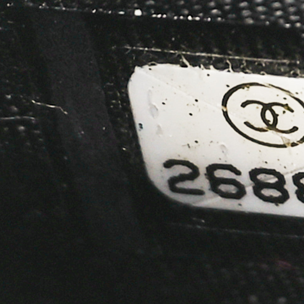 Chanel Lambskin Zip Around Large Gusset Wallet With Pearl Chain Black 8 of 10