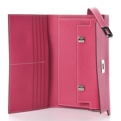 Hermes Epsom Kelly Tri-Fold Wallet Rose Tyrien 5 of 9