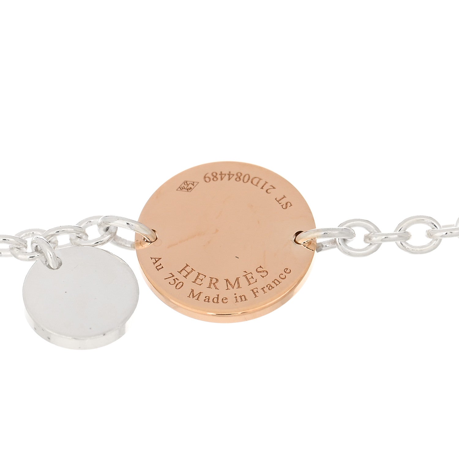 Hermes Sterling Silver 18K Rose Gold Confettis Bracelet ST 3 of 3