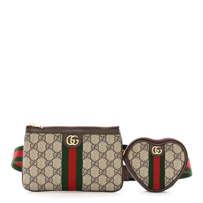 Gucci GG Supreme Monogram Web Ophidia Utility Belt Bag 75 30 Beige Ebony New Acero 1 of 14