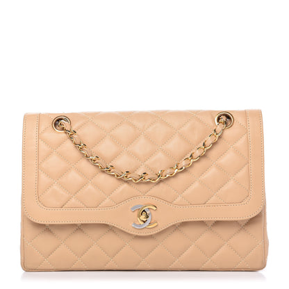 Chanel Lambskin Quilted Medium Double Flap Beige 1 of 12