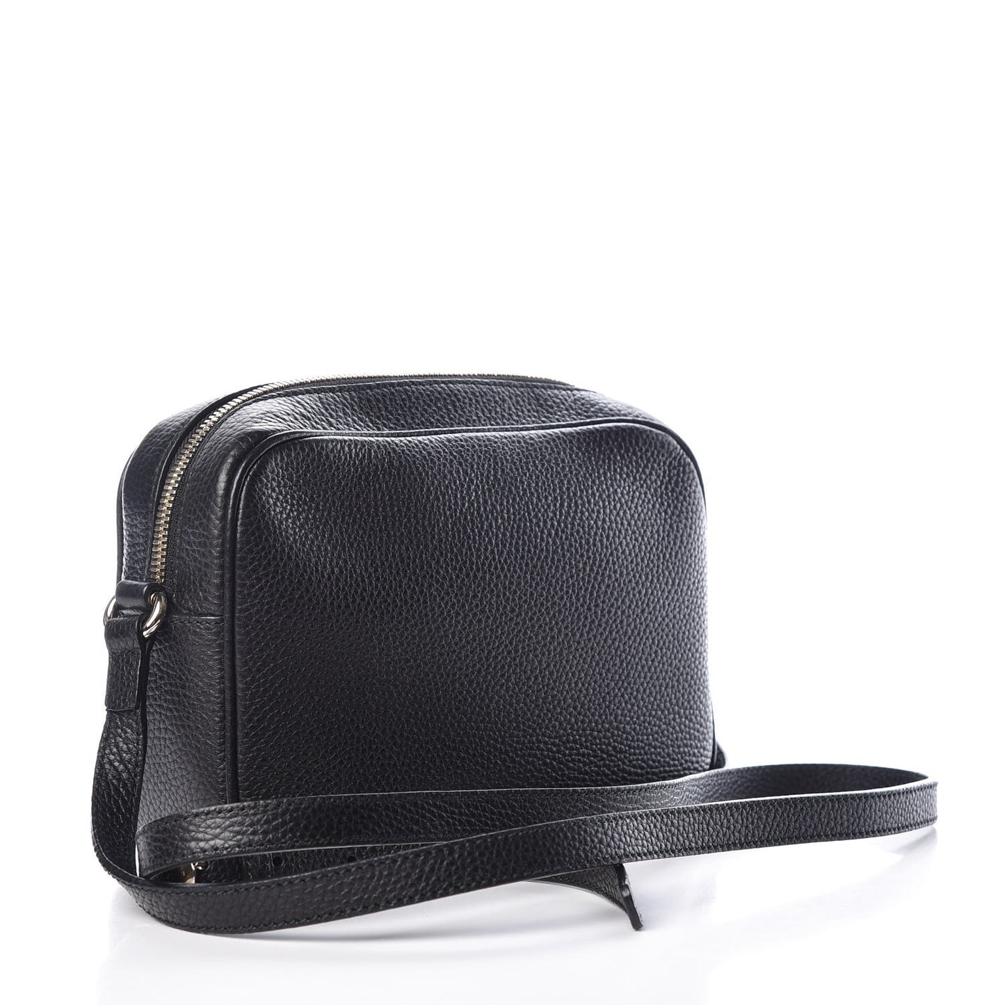 Pebbled Calfskin Small Soho Disco Bag Black