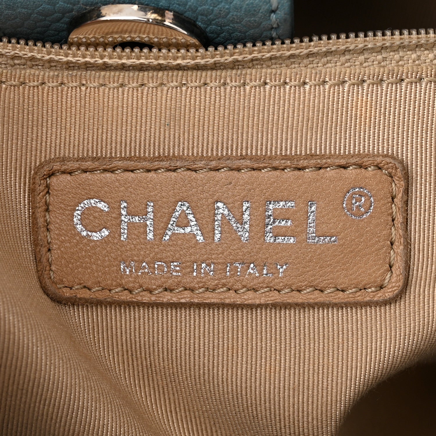 Chanel Caviar Quilted Petit Shopping Tote PST Blue 6 of 17