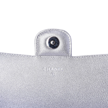 Chanel Metallic Lambskin Quilted Glasses Case With Chain Silver 6 of 9