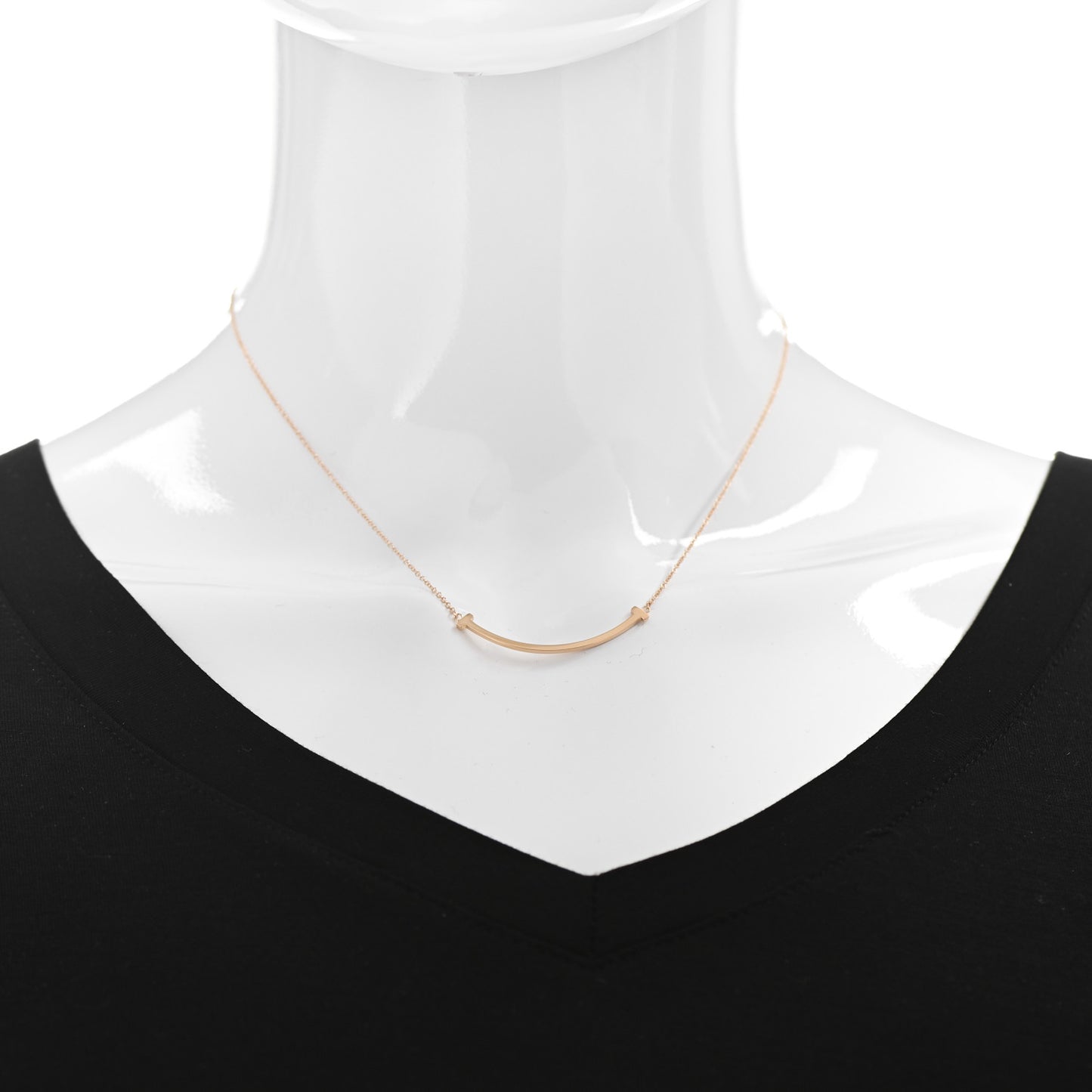 18K Rose Gold Small T Smile Pendant Necklace