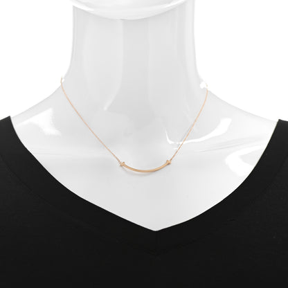 Tiffany 18K Rose Gold Small T Smile Pendant Necklace 2 of 5
