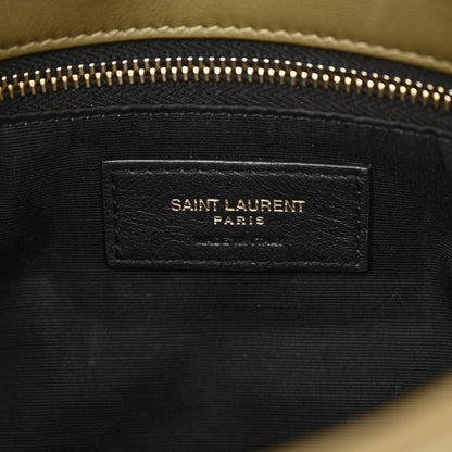 Saint Laurent Lambskin Quilted Toy Loulou Puffer Monogram Chain Satchel Hazel Green 7 of 11