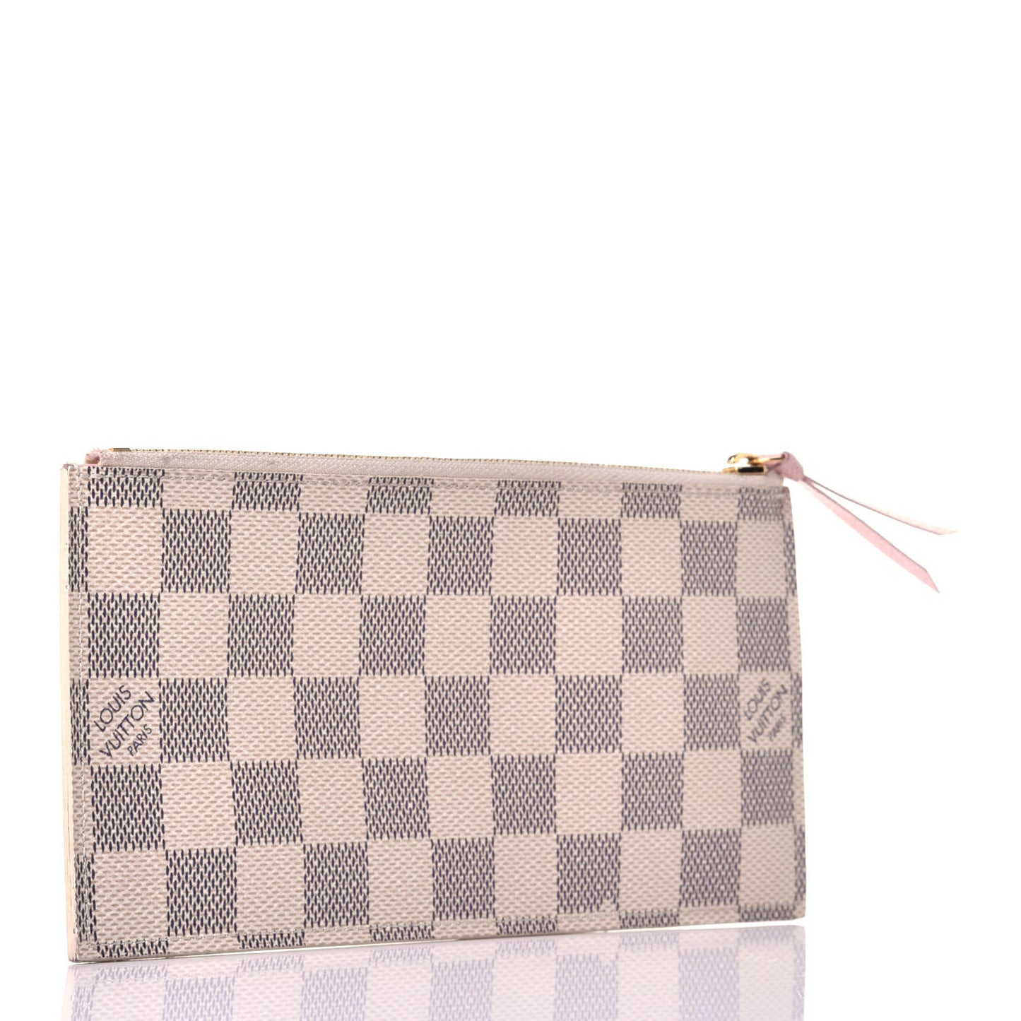Damier Azur Felicie Chain Wallet Zippered Insert Rose Ballerine
