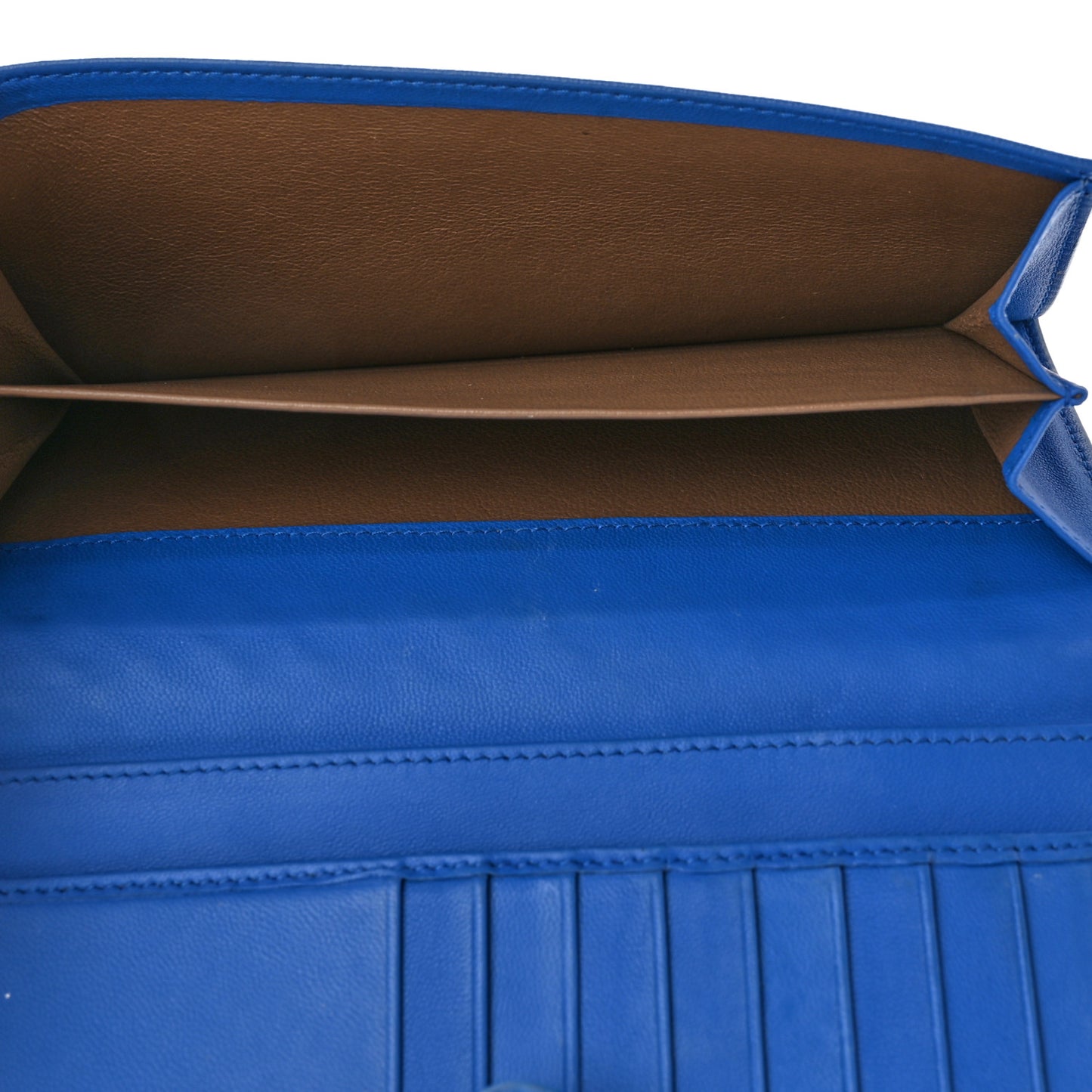 Nappa Intrecciato Continental Flap Wallet Bluette