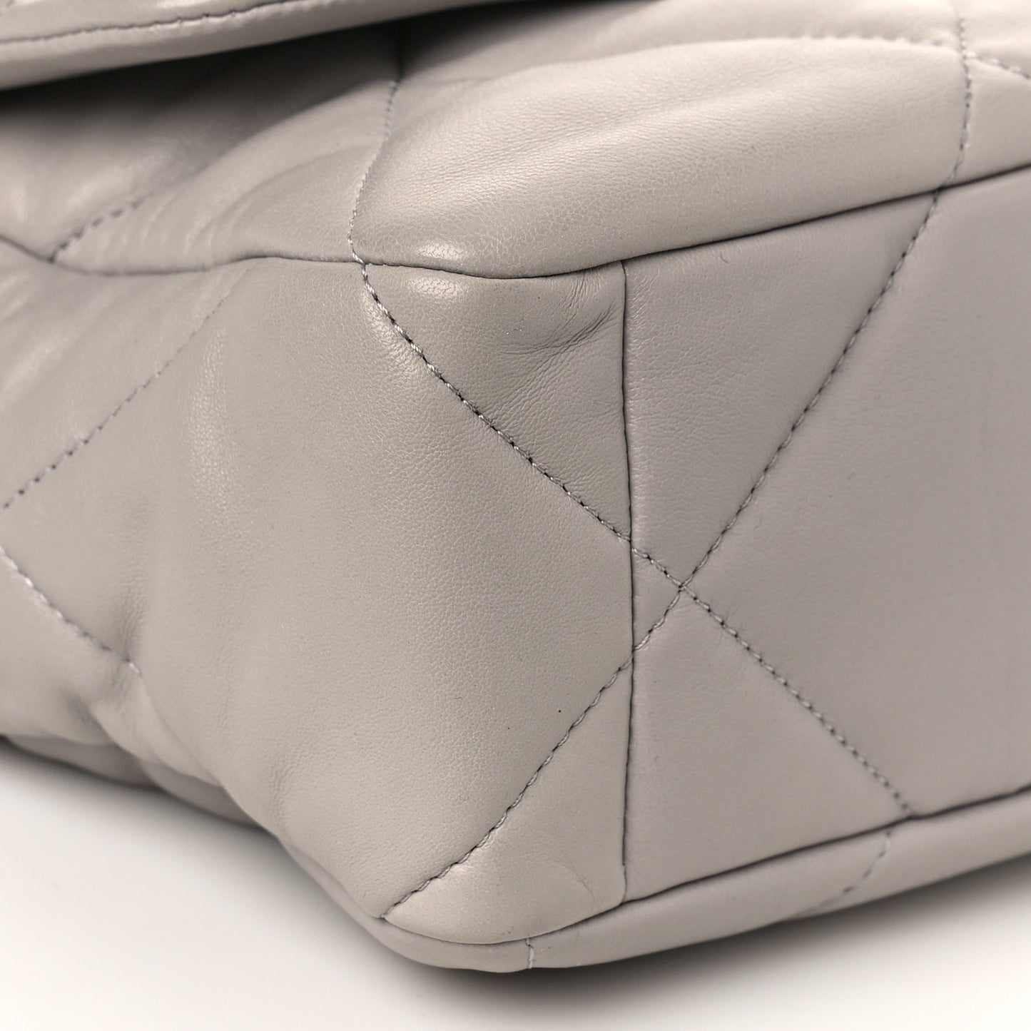Lambskin Quilted Large Chanel 19 Flap Grey