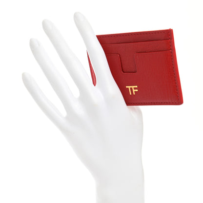 Tom Ford Grained Calfskin Card Holder Red 2 of 6