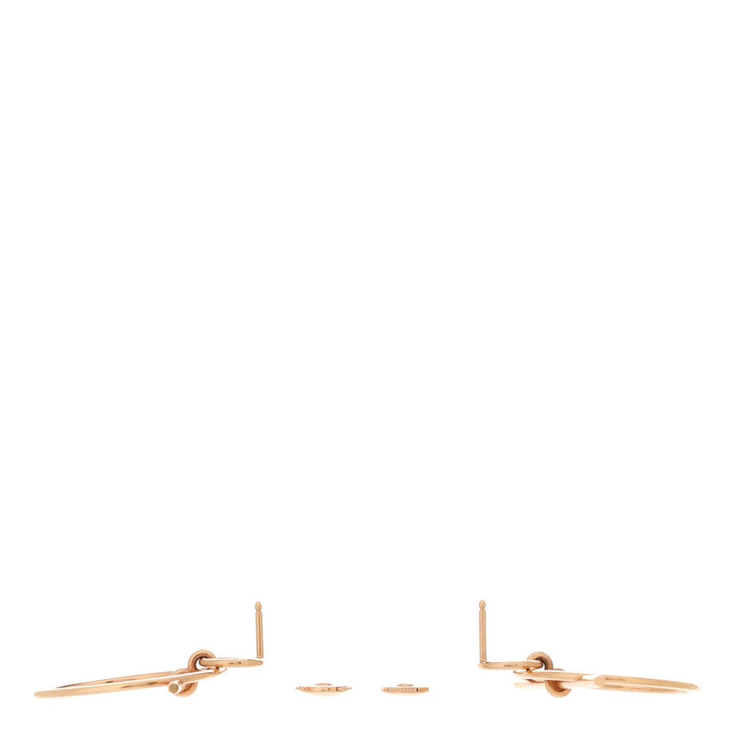 Hermes 18K Rose Gold PM Loop Earrings 3 of 5