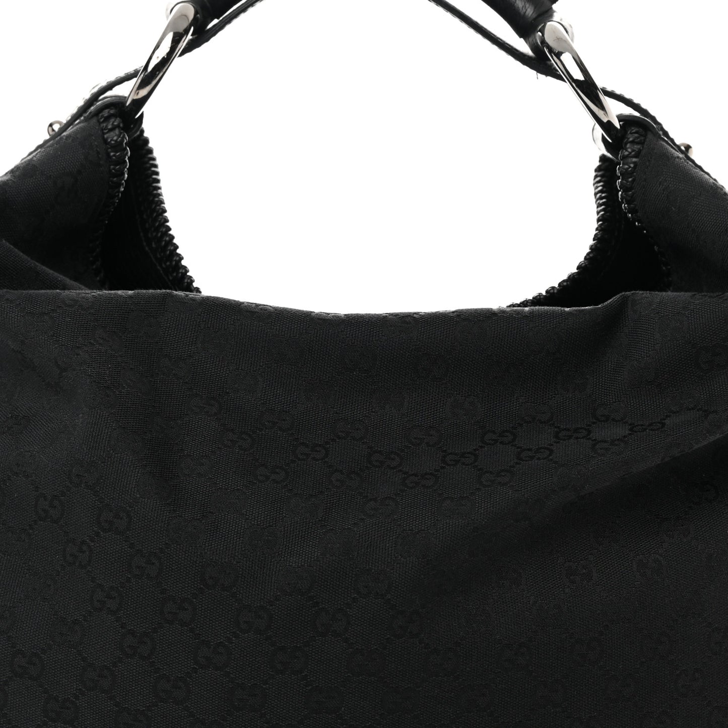 Monogram Large Horsebit Chain Hobo Black