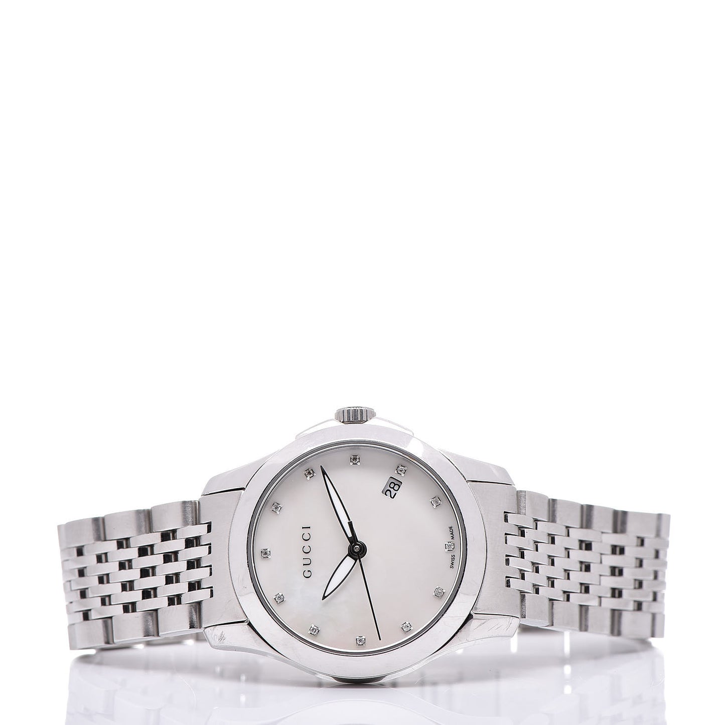 Stainless Steel Diamond Mother of Pearl 27mm G-Timeless Quartz Watch