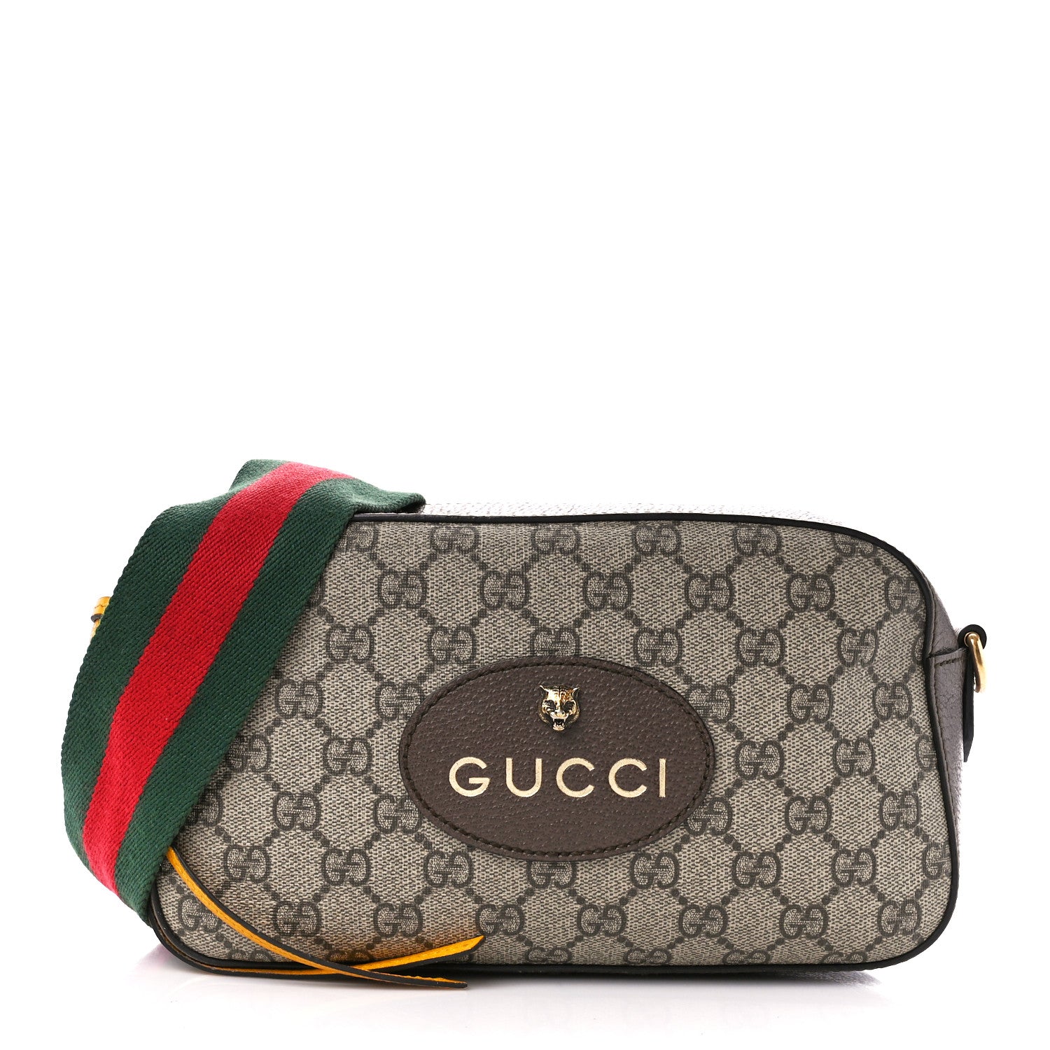 Gucci GG Supreme Monogram Web Neo Vintage Shoulder Bag Beige New Acero Crop 1 of 12