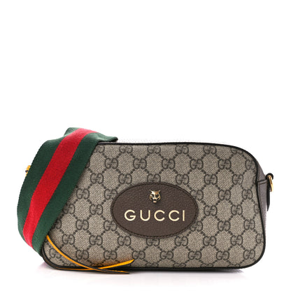Gucci GG Supreme Monogram Web Neo Vintage Shoulder Bag Beige New Acero Crop 1 of 12