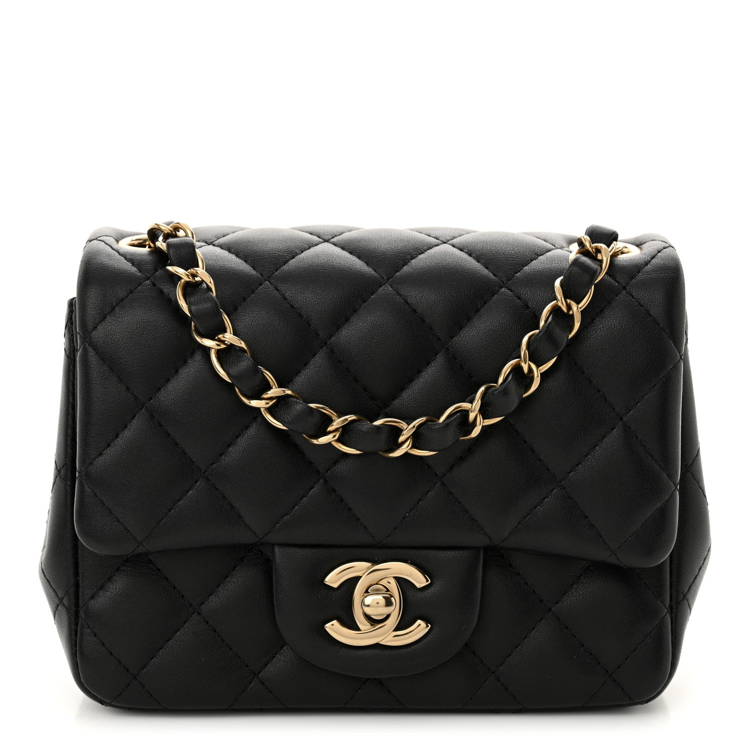Chanel Lambskin Quilted Mini Square Flap Black 1 of 12