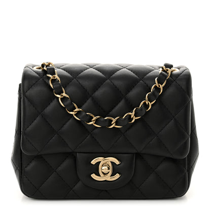 Chanel Lambskin Quilted Mini Square Flap Black 1 of 12