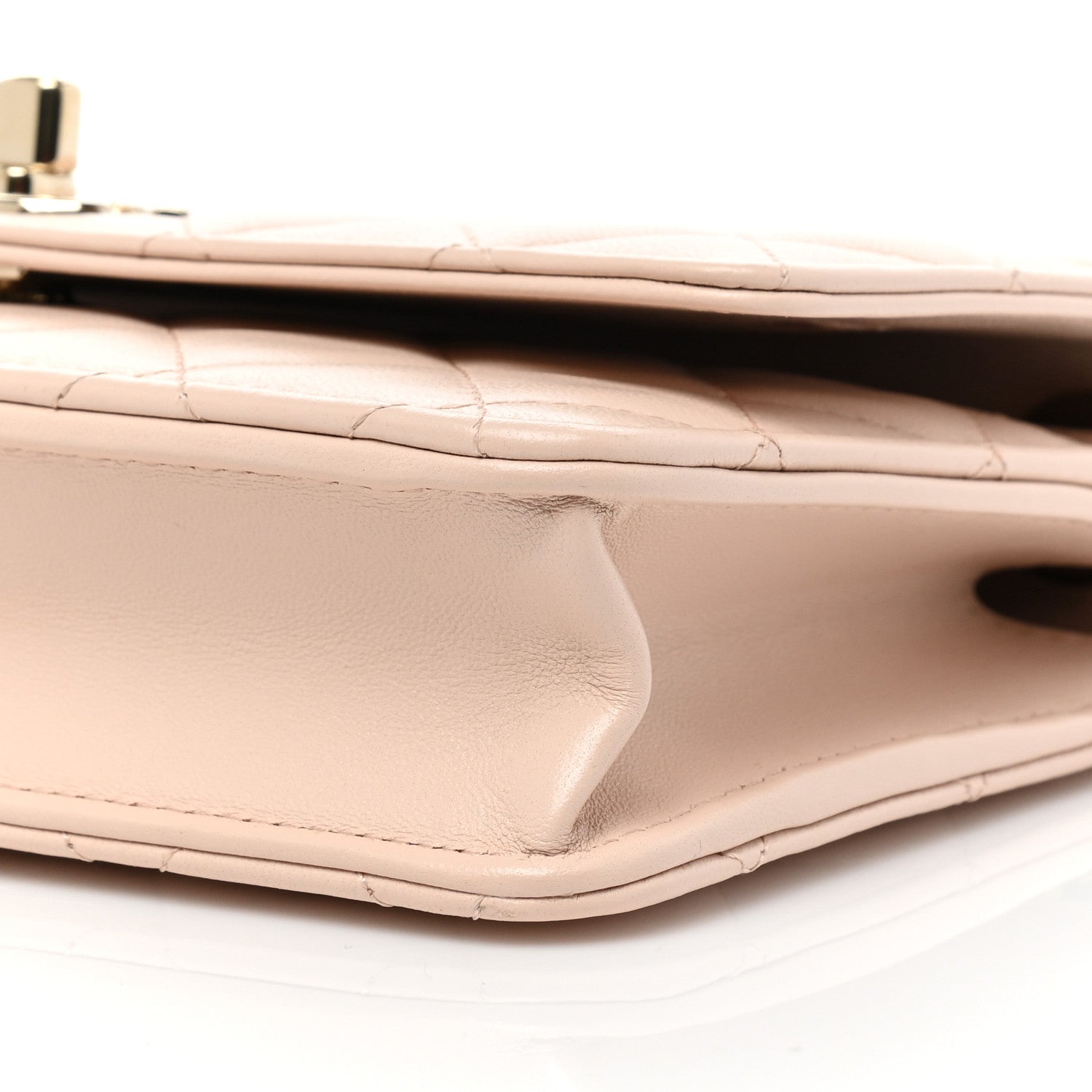 Chanel Lambskin Quilted Trendy CC Wallet On Chain WOC Light Beige 8 of 10