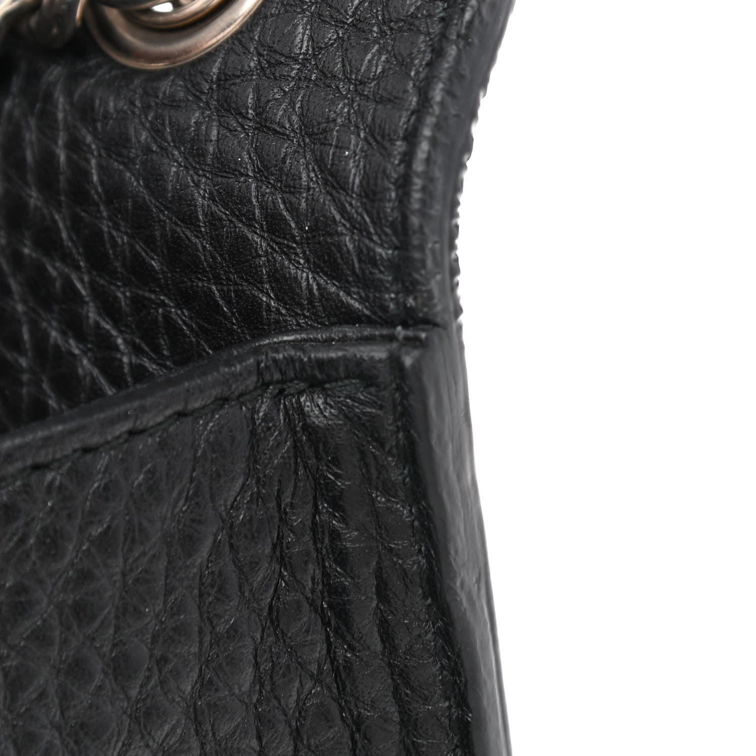 Gucci Calfskin Studded Medium Miss Bamboo Shoulder Bag Black 9 of 11