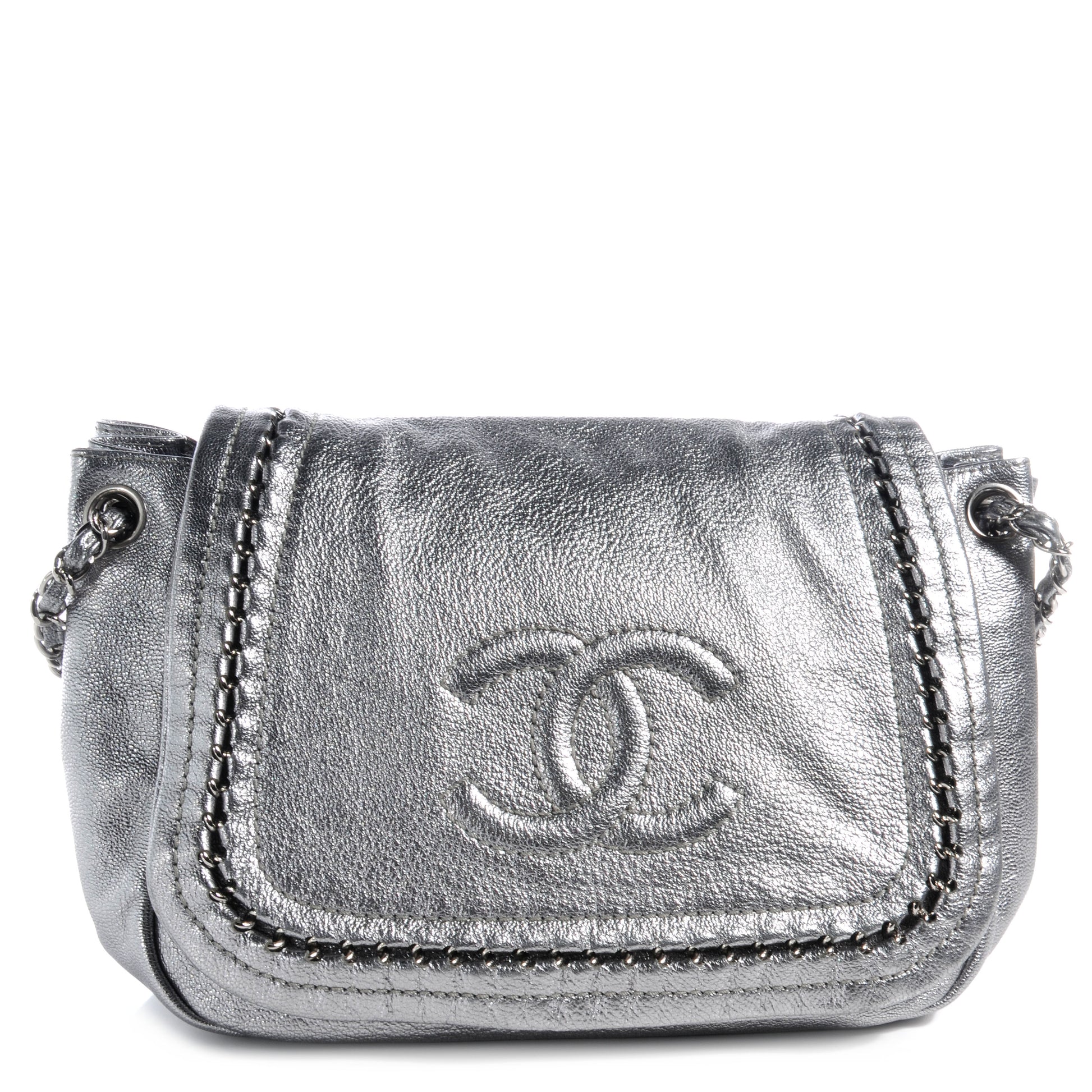 Chanel Luxe Ligne Flap Bag Silver 1 of 8