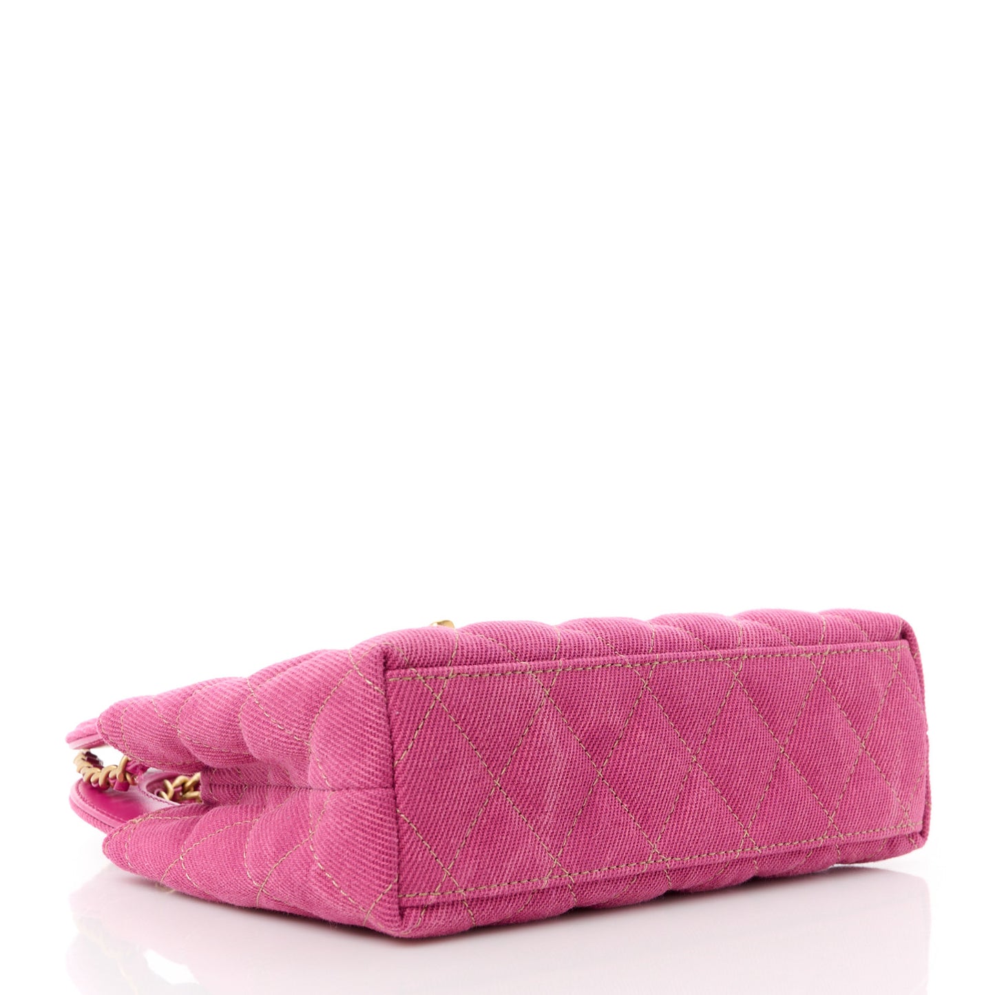 Denim Quilted Nano Kelly Shopper Fuchsia