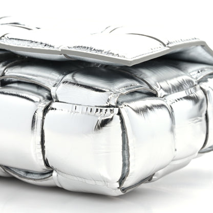 Bottega Veneta Metallic Lambskin Padded Cassette Crossbody Bag Silver 8 of 8