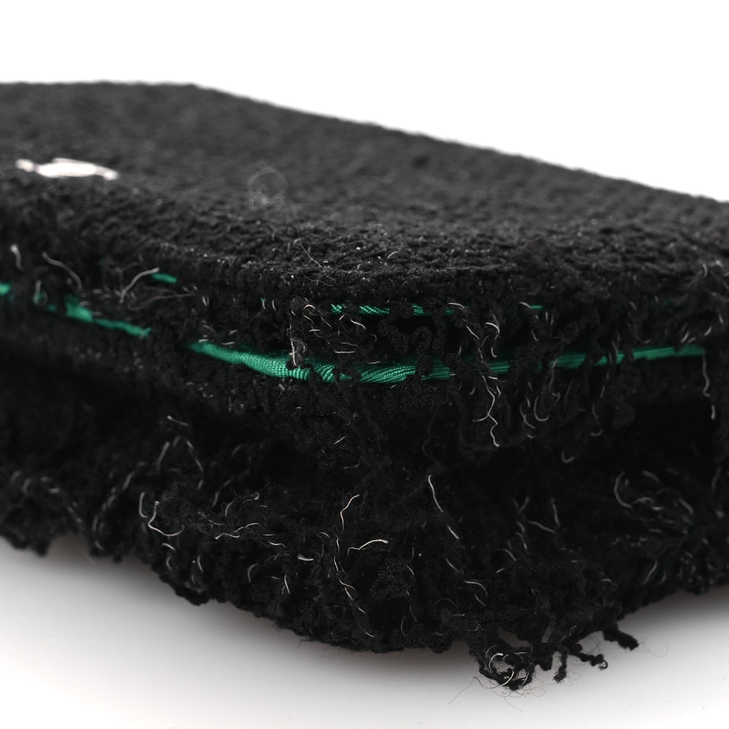 Tweed Fringe Wallet On Chain WOC Black Green