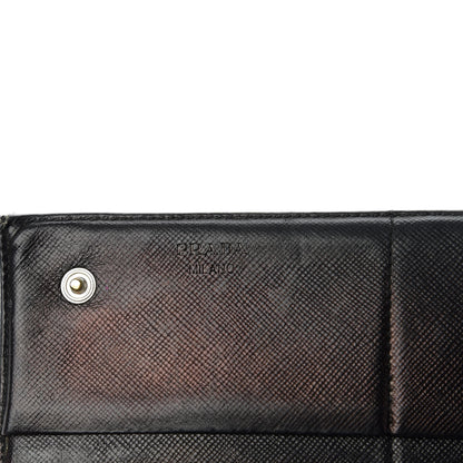 Prada Tessuto Nylon Continental Flap Wallet Black 8 of 9