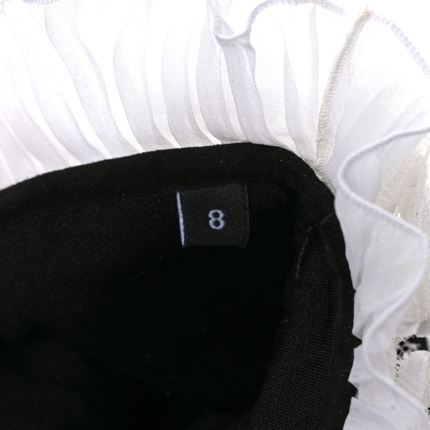 Suede Lace CC Gloves 8 Black White