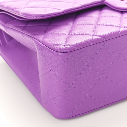 Chanel Caviar Quilted Jumbo Double Flap Purple 10 of 10