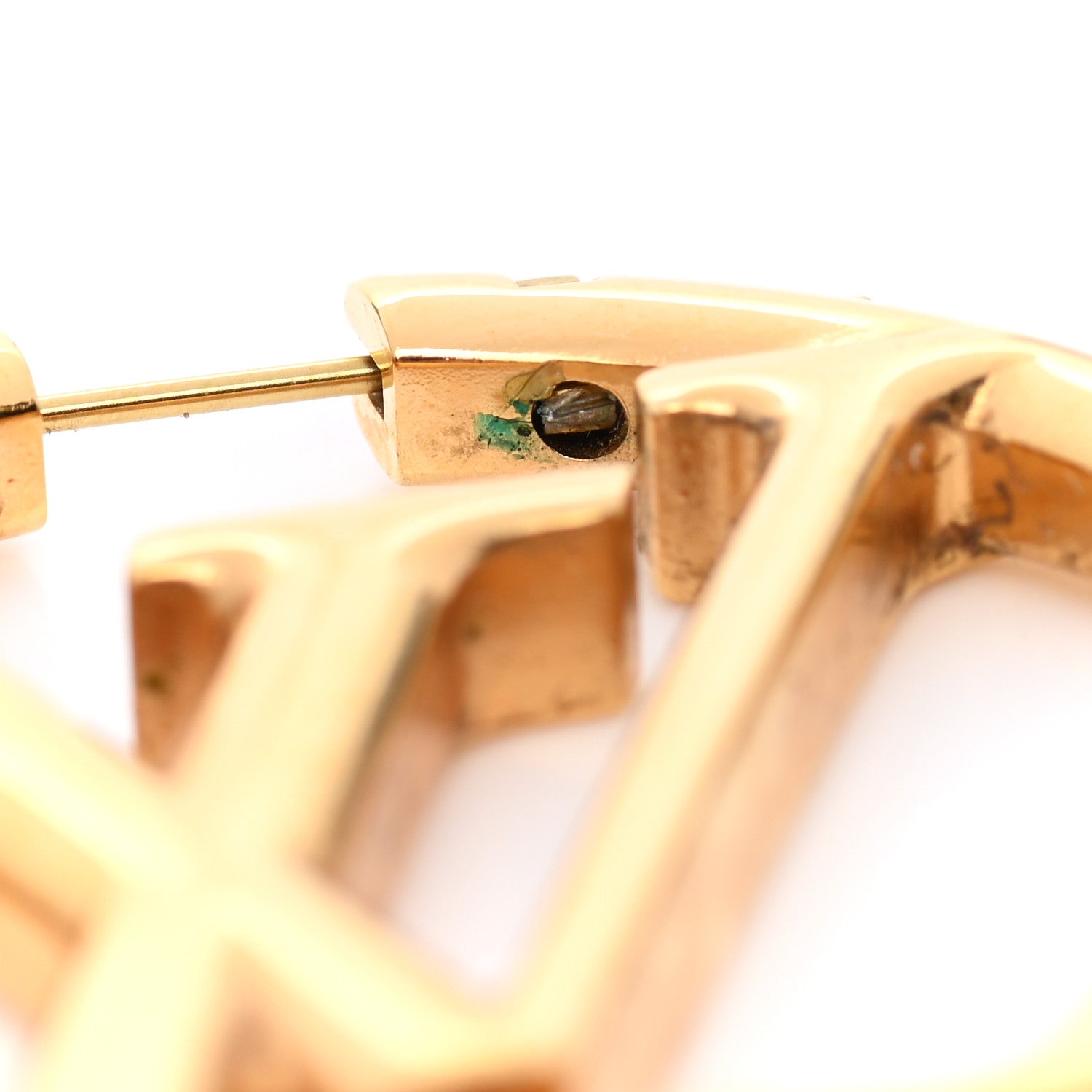 Louis Vuitton Metal Louise Hoop Earrings Gold 8 of 9