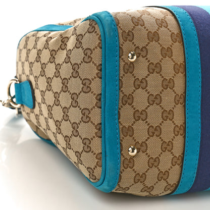 Gucci Monogram Vintage Web Medium Boston Teal 9 of 11