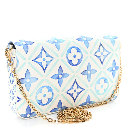 Louis Vuitton Monogram Giant By The Pool 2.0 Felicie Pochette Chain Wallet Lagoon Blue 4 of 13