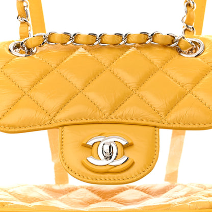 Chanel Crumpled Calfskin PVC Quilted Backpack Yellow 9 of 13