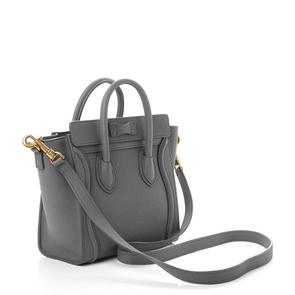 Celine Drummed Calfskin Nano Luggage Kohl 3 of 8
