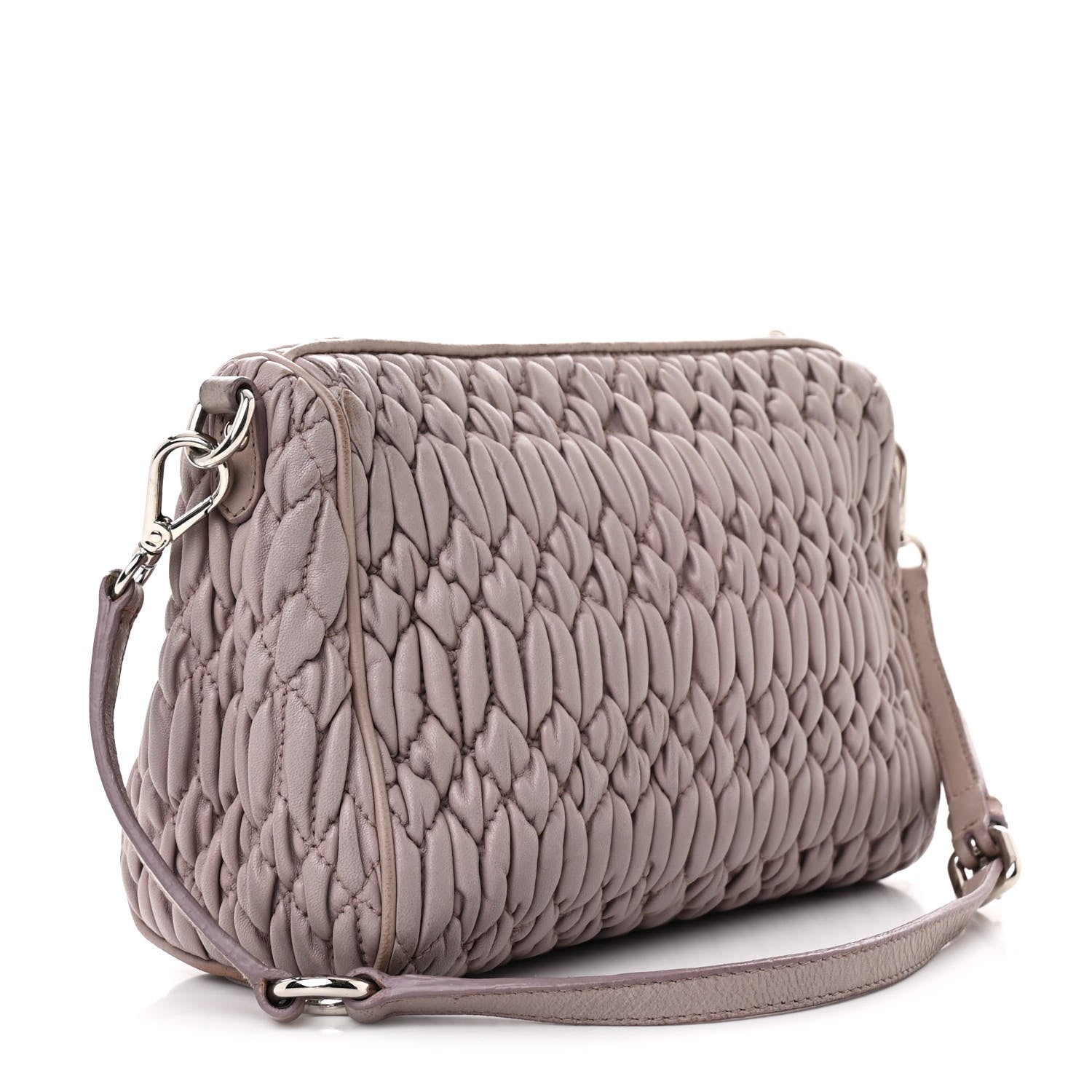 Miu Miu Nappa Matelasse Crystal Clutch  Mughetto 3 of 14