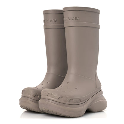 Balenciaga X CROCS Rubber Womens Rain Boots 39 Beige 4 of 12