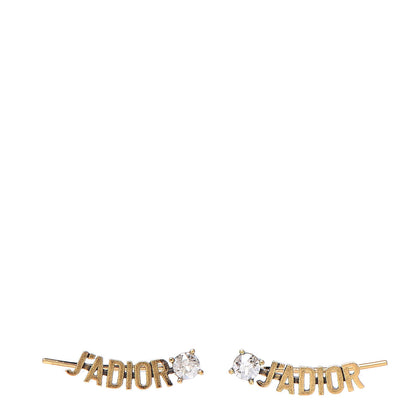 Christian Dior Metal Crystal J'Adior Earrings Aged Gold 1 of 4