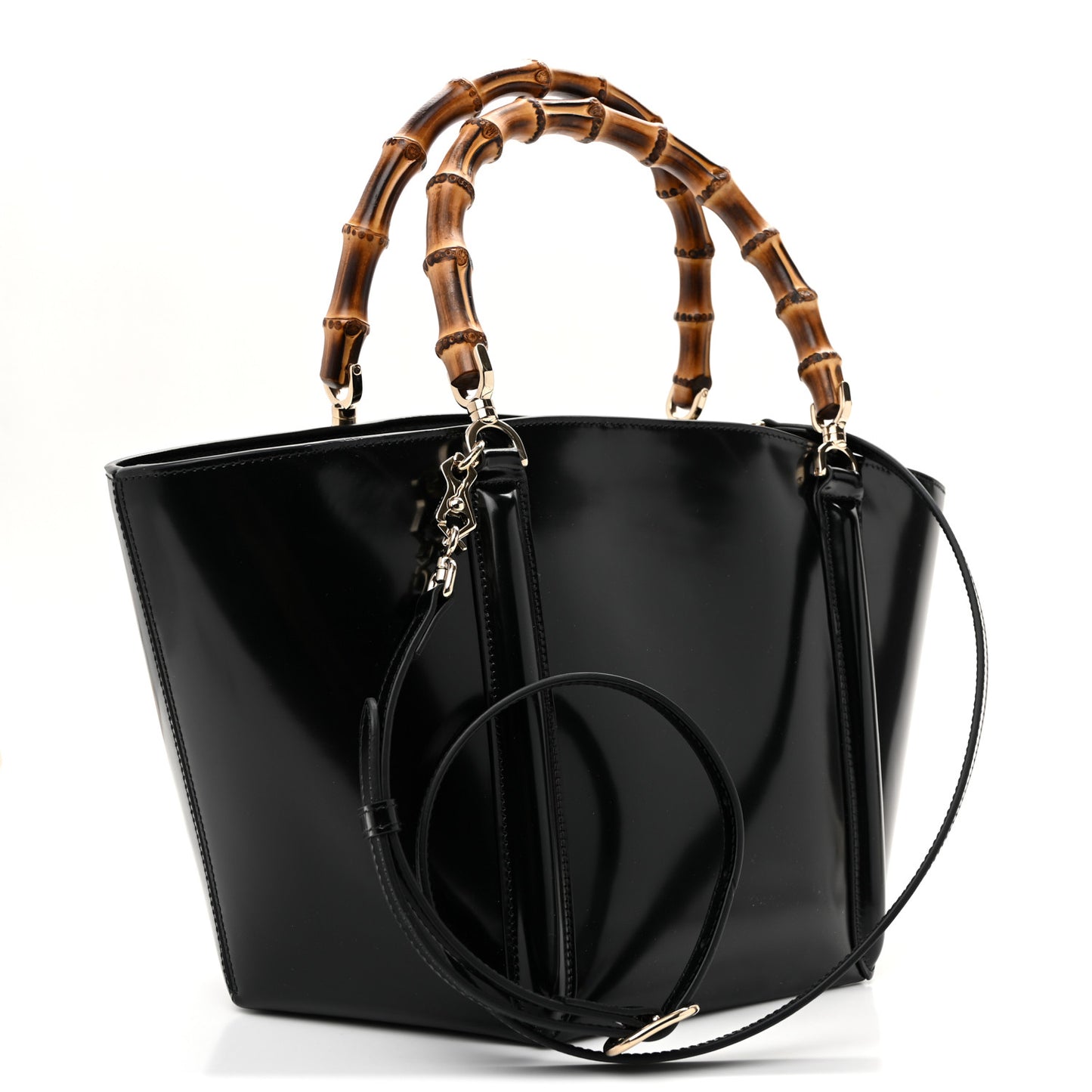 Spice Lux Nappa Bamboo Basket Bag Black