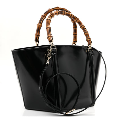 Gucci Spice Lux Nappa Bamboo Basket Bag Black 3 of 10